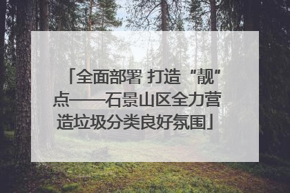全面部署 打造“靓” 点——石景山区全力营造垃圾分类良好氛围