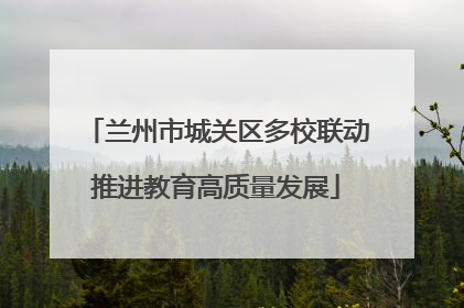 兰州市城关区多校联动推进教育高质量发展