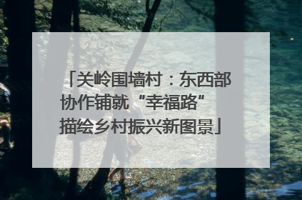 关岭围墙村：东西部协作铺就“幸福路” 描绘乡村振兴新图景