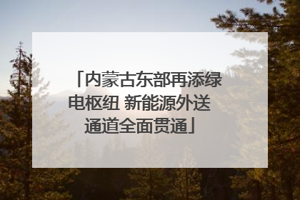 内蒙古东部再添绿电枢纽 新能源外送通道全面贯通