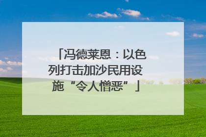 冯德莱恩：以色列打击加沙民用设施“令人憎恶”