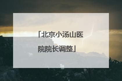 北京小汤山医院院长调整