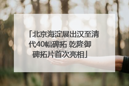 北京海淀展出汉至清代40幅碑拓 乾隆御碑拓片首次亮相
