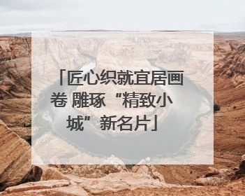 匠心织就宜居画卷 雕琢“精致小城”新名片