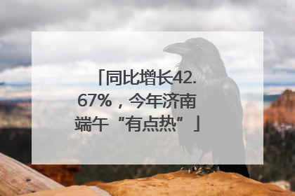 同比增长42.67%，今年济南端午“有点热”