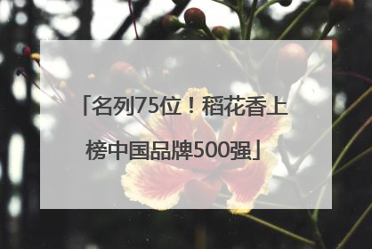 名列75位！稻花香上榜中国品牌500强