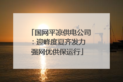 国网平凉供电公司：迎峰度夏齐发力 强网优供保运行