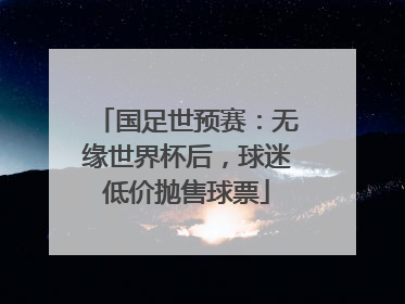国足世预赛：无缘世界杯后，球迷低价抛售球票