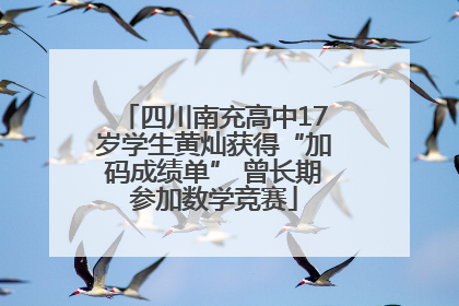 四川南充高中17岁学生黄灿获得“加码成绩单” 曾长期参加数学竞赛