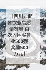 四川力促餐饮业高质量发展 首次入围服务业500强奖励500万元