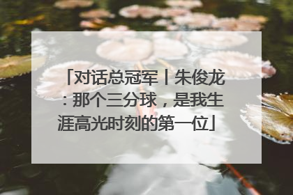 对话总冠军丨朱俊龙：那个三分球，是我生涯高光时刻的第一位