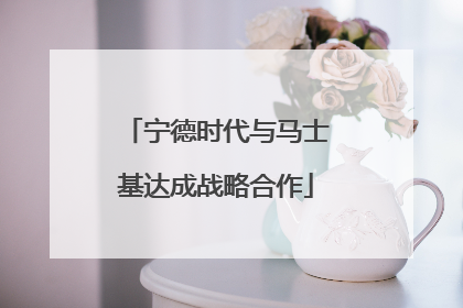 宁德时代与马士基达成战略合作
