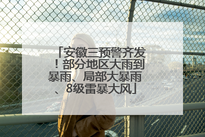 安徽三预警齐发！部分地区大雨到暴雨、局部大暴雨、8级雷暴大风