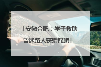 安徽合肥：学子救助昏迷路人获赠锦旗