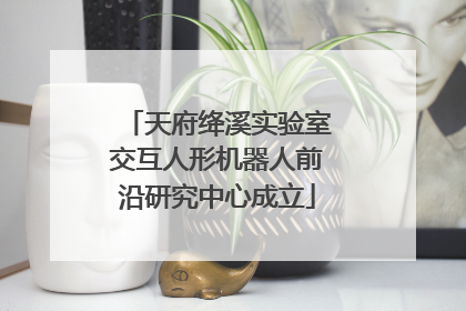 天府绛溪实验室交互人形机器人前沿研究中心成立