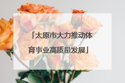 太原市大力推动体育事业高质量发展
