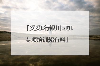 妥妥E行银川司机专项培训超有料