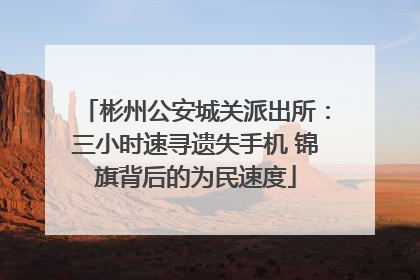 彬州公安城关派出所：三小时速寻遗失手机 锦旗背后的为民速度