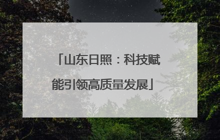 山东日照：科技赋能引领高质量发展