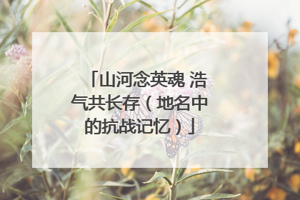 山河念英魂 浩气共长存（地名中的抗战记忆）