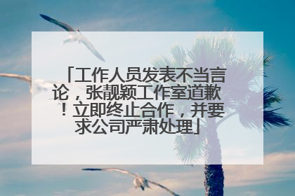 工作人员发表不当言论，张靓颖工作室道歉！立即终止合作，并要求公司严肃处理
