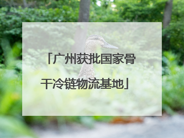 广州获批国家骨干冷链物流基地