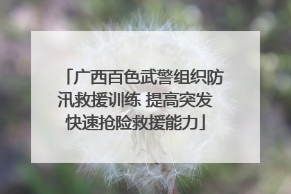 广西百色武警组织防汛救援训练 提高突发快速抢险救援能力