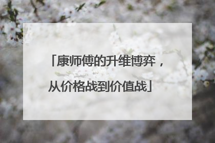康师傅的升维博弈，从价格战到价值战