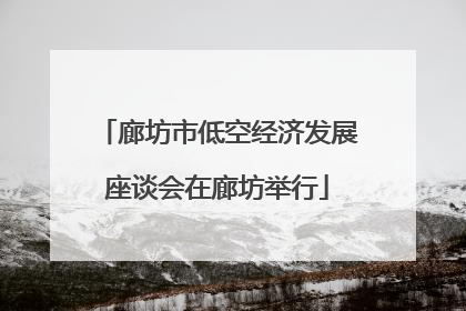 廊坊市低空经济发展座谈会在廊坊举行