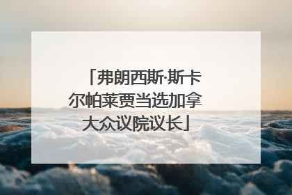 弗朗西斯·斯卡尔帕莱贾当选加拿大众议院议长