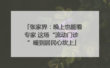 张家界：晚上也能看专家 这场“流动门诊”暖到居民心坎上