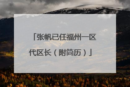 张帆已任福州一区代区长（附简历）