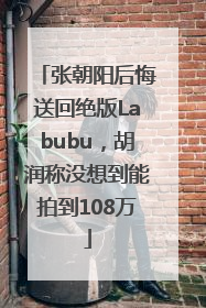 张朝阳后悔送回绝版Labubu，胡润称没想到能拍到108万