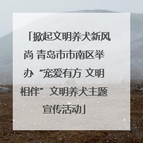 掀起文明养犬新风尚 青岛市市南区举办“宠爱有方 文明相伴”文明养犬主题宣传活动
