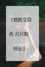 悠悠艾草香 片片粽叶长
