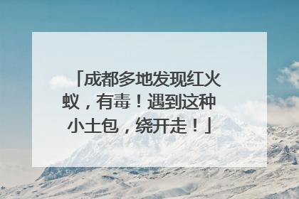 成都多地发现红火蚁，有毒！遇到这种小土包，绕开走！
