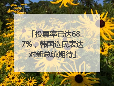 投票率已达68.7%，韩国选民表达对新总统期待
