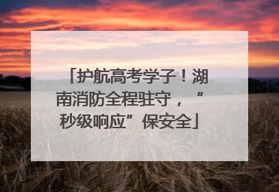 护航高考学子！湖南消防全程驻守，“秒级响应”保安全