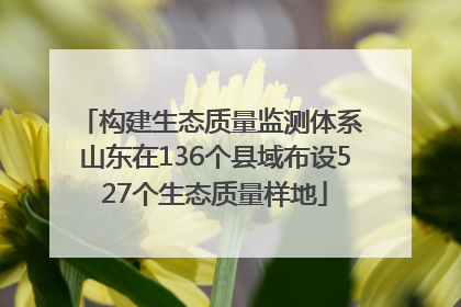 构建生态质量监测体系 山东在136个县域布设527个生态质量样地