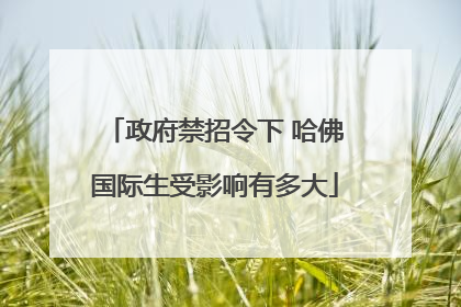 政府禁招令下 哈佛国际生受影响有多大