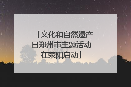 文化和自然遗产日郑州市主题活动在荥阳启动