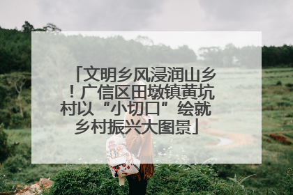 文明乡风浸润山乡！广信区田墩镇黄坑村以“小切口”绘就乡村振兴大图景