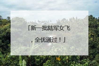 新一批陆军女飞，全优通过！