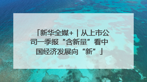 新华全媒+｜从上市公司一季报“含新量”看中国经济发展向“新”