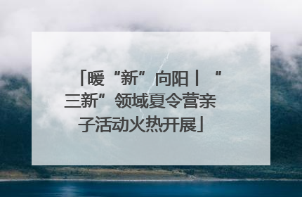 暖“新”向阳丨“三新”领域夏令营亲子活动火热开展