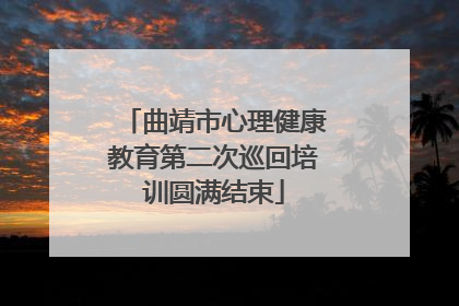 曲靖市心理健康教育第二次巡回培训圆满结束