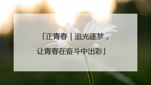 正青春｜追光逐梦，让青春在奋斗中出彩