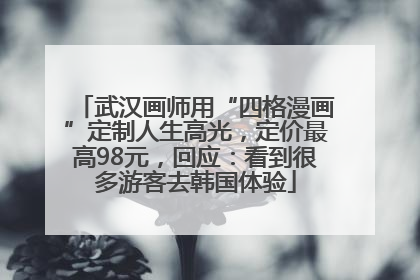 武汉画师用“四格漫画”定制人生高光，定价最高98元，回应：看到很多游客去韩国体验