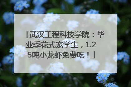 武汉工程科技学院：毕业季花式宠学生，1.25吨小龙虾免费吃！