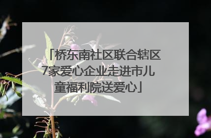 桥东南社区联合辖区7家爱心企业走进市儿童福利院送爱心